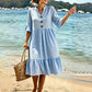 Women's Summer Polka Dot Dress with Ruffle Sleeves