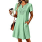 Damski sukienka T-shirt z koronką w stylu boho z dekoltem w serek