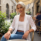 👗Elegancka marynarka z koronkowym kwiatowym wzorem dla kobiet – lekka warstwa do biura i na wieczór✨