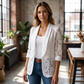 👗Elegancka marynarka z koronkowym kwiatowym wzorem dla kobiet – lekka warstwa do biura i na wieczór✨