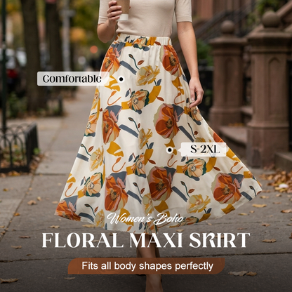 Dámská boho květinová maxi sukně