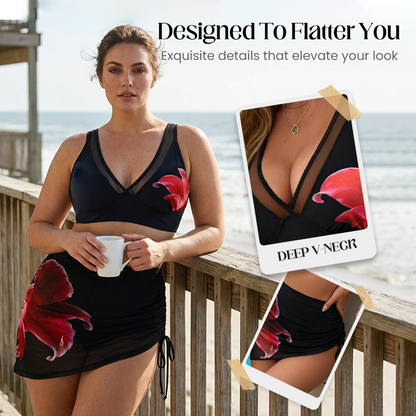 🌺Hálós bikini set s volánky a šňůrkami
