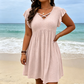 🔥Summer Hot Sale 50% OFF‼️Women's Criss-Cross V-Neck Flutter Sleeve Flowy Dress
