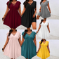 🔥Summer Hot Sale 50% OFF‼️Women's Criss-Cross V-Neck Flutter Sleeve Flowy Dress