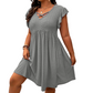 🔥Summer Hot Sale 50% OFF‼️Women's Criss-Cross V-Neck Flutter Sleeve Flowy Dress