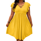 🔥Summer Hot Sale 50% OFF‼️Women's Criss-Cross V-Neck Flutter Sleeve Flowy Dress