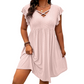 🔥Summer Hot Sale 50% OFF‼️Women's Criss-Cross V-Neck Flutter Sleeve Flowy Dress