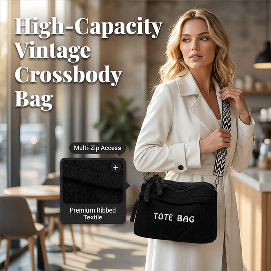 👛 Dámská vintage kabelka s velkou kapacitou na crossbody nošení