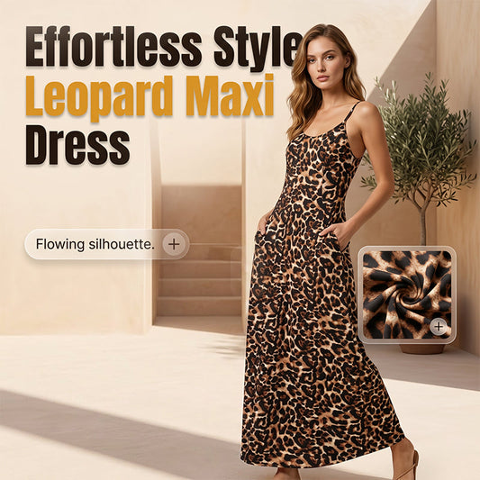 Dámské maxi šaty s leopardím vzorem