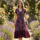 Women's Vintage V-Neck Floral Maxi Dress