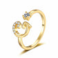 💍✨ Nastavitelný prsten s iniciálou a třpytivým zdobením – s personalizovaným písmenem