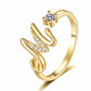 💍✨ Nastavitelný prsten s iniciálou a třpytivým zdobením – s personalizovaným písmenem