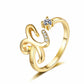 💍✨ Nastavitelný prsten s iniciálou a třpytivým zdobením – s personalizovaným písmenem