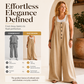 Women's Casual Wide Strap Button Jumpsuit