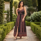 Dámské plus size boho šaty s ramínky na maxi
