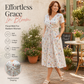 ✨👗 Dámské květinové šaty do V s krouceným pasem – Univerzální podzimní elegance 🌸
