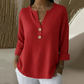 👚Nejlepší volba - V-výstřih Henley top s vafle texturou