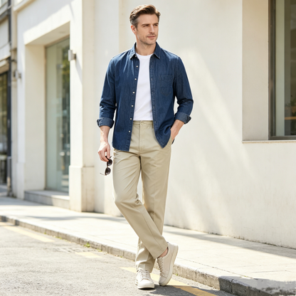 💞 Pánské slim-fit kalhoty s elastickým pasem – pohodlné 👖