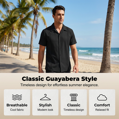 Pánská košile s krátkým rukávem kubánská guayabera