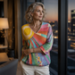 ✨Dámská retro patchwork halenka s výstřihem do V