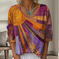 ✨Dámská retro patchwork halenka s výstřihem do V