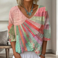 ✨Dámská retro patchwork halenka s výstřihem do V