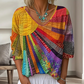 ✨Dámská retro patchwork halenka s výstřihem do V