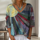 ✨Dámská retro patchwork halenka s výstřihem do V