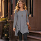 Women's Solid Color Long Sleeve Asymmetrical Dress