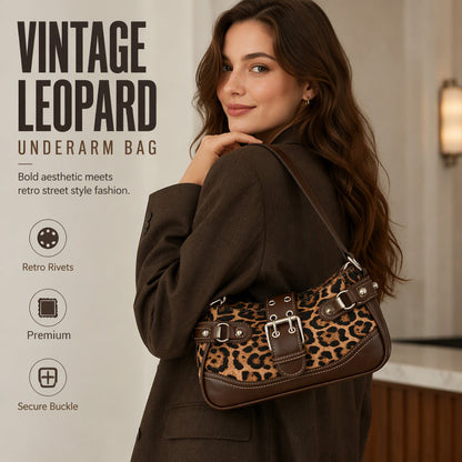 🐆Retro leopardí vzor kabelka přes rameno pro ženy 🤎Vintage styl dámská crossbody kabelka