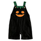 Dětské halloweenské dýňové manšestrové overaly s kapsami
