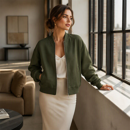🧥✨ Dámský ležérní kabát na zip – elegantní a teplý, ideální podzimní základní kousek