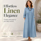 👗✨ Dámské maxi šaty z lněného směsového materiálu – prodyšný střih ve tvaru písmene A a nenucená elegance
