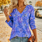 🌸✨ Dámský top s výstřihem do V a květinovým vzorem ve stylu boho – vintage potisk, měkký materiál a pohodlí po celý den