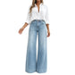 👖 Delší vzhled nohou, snadné pohodlí | Dámské vintage džíny s vysokým pasem a širokými nohavicemi