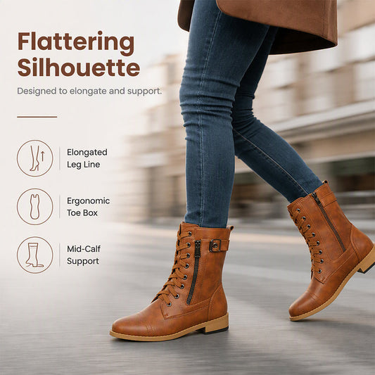 👢✨ Dámské kotníkové boty Martin – kulatá špička, masivní podpatek, protiskluzové | Podzim–Zima