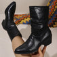 ✨ Elegantní & Pohodlné | Dámské špičaté kotníkové boty s řasením a blokovým podpatkem 👢