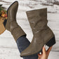 ✨ Elegantní & Pohodlné | Dámské špičaté kotníkové boty s řasením a blokovým podpatkem 👢