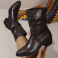 ✨ Elegantní & Pohodlné | Dámské špičaté kotníkové boty s řasením a blokovým podpatkem 👢