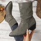 ✨ Elegantní & Pohodlné | Dámské špičaté kotníkové boty s řasením a blokovým podpatkem 👢