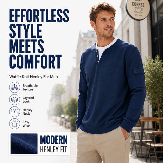 Pánský žebrovaný top Henley s imitací dvoudílného provedení