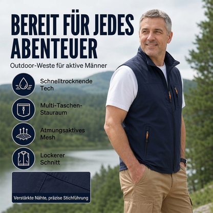 🔥Oblíbený produkt! ✨Pánská volnočasová outdoorová vesta se stojacím límcem